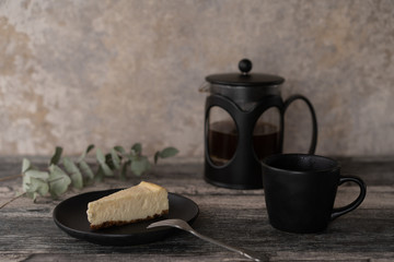 チーズケーキとコーヒー