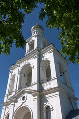 Bell tower of St. George's (Yuriev) Monastery. UNESCO World Heritage Site. Yurievo village, outskirts of Novgorod (Novgorod the Great), Novgorod Oblast, Russia.