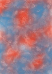 Abstract watercolor background - Red and blue