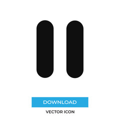 Pause vector icon, simple sign for web site and mobile app.