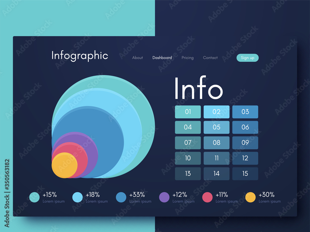 Wall mural vector graphic infographics. template for creating mobile applications, workflow layout, diagram, ba