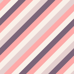 Fototapeta premium Seamless vector striped pattern. Pastel pink, purple, beige diagonal lines. Gentle sweet colors parallel stripes image. Stock illustration for wallpaper, wrapping paper, wallpaper, prints, clothes