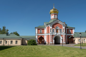 Fototapeta na wymiar Gate church of Valday Iversky Monastery. Novgorod Oblast, Russia.