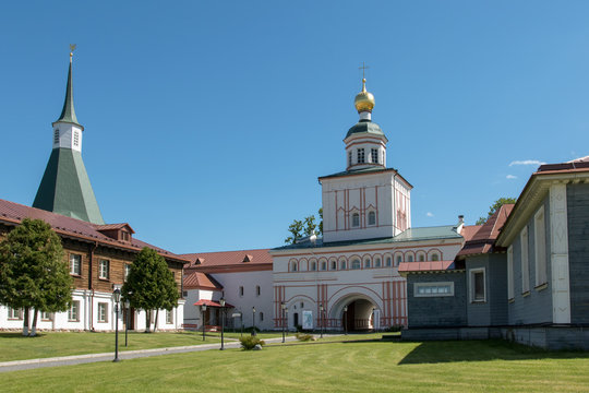 Gate church of the Archangel Mikhail (17th century) of Valday Iversky Monastery. Novgorod Oblast, Russia.