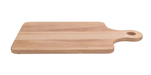 Natural wooden chopping board isolated 