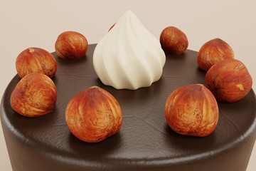 Realistic 3d Render of Cake