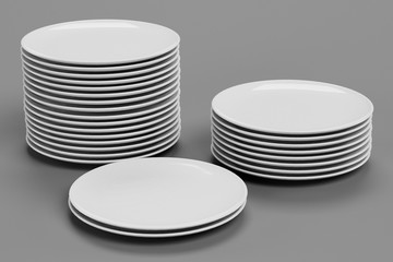 Realistic 3d Render of Ceramic Plates