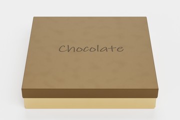 Realistic 3D Render of Chocolate Box