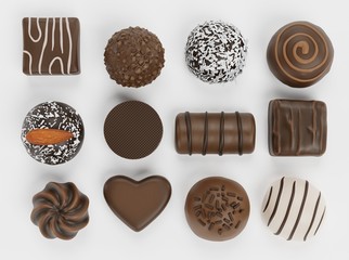 Realistic 3D Render of Chocolate Boxes