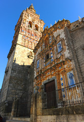 Fototapeta na wymiar San Bartolome church in Jerez de los Caballeros, a famous and monumental town of Badajoz province in Extremadura, Spain