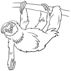 sloth cartoon animal character coloring book page © Igor Zakowski