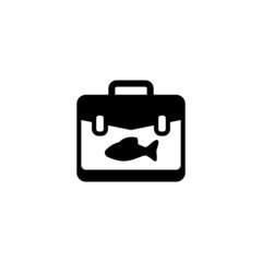 Fishing tool vector icon in black solid flat design icon isolated on white background