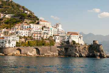 paisaje costa amalfitana, Italia