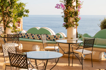 terraza Positano, costa amalfitana, Italia