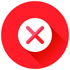 Close or cross icon button with vector