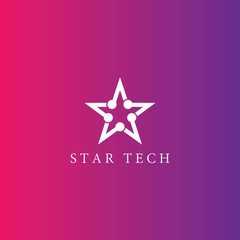 Star tech logo vector icon design