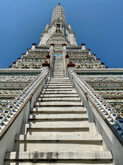 Visiting Wat Arun Buddhist Temple, the white stars, Bangkok, Thailand