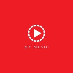 My music logo template vector icon design
