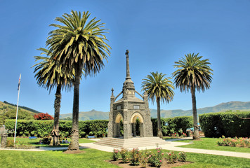 Historic war monument in Akaroa New Zealand 