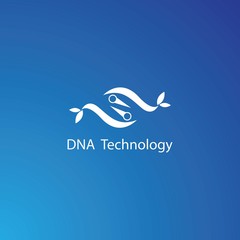 DNA tech logo template vector icon design