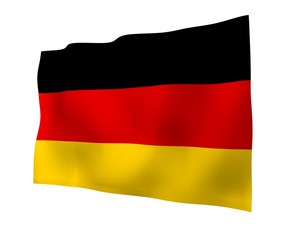 Flag of Germany. Wide format 3D illustration. State symbol of the Federal Republic of Germany. 3D rendering