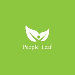 People leaf vector template icon design