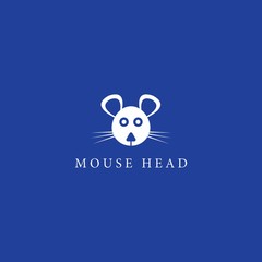 Mouse head logo template icon design