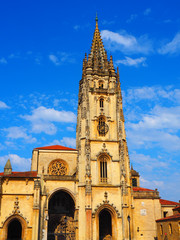 Fototapeta na wymiar View of the Cathedral of Oviedo, Asturias, Spain