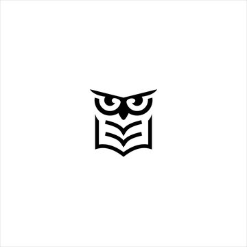 owl logo with a pen together, a logo about education