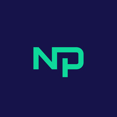 abstract NP / np logo design . clean and modern np mark . vector illustration eps10