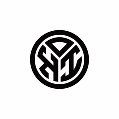 Fototapeta premium KI monogram logo with circle outline design template