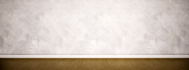 Concept or conceptual vintage or grungy brown background of natural wood or wooden old texture floor and concrete wall for contrast. A 3d illustration metaphor for time, material, solitude or rust