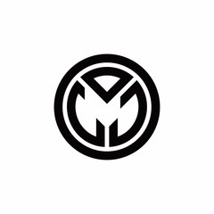 LJ monogram logo with circle outline design template