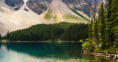 Moraine Lake nature scenery inside Banff National Park, Alberta, Canada