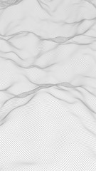 Abstract landscape on a white background. Cyberspace grid. hi tech network. 3d illustration