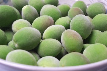 新鮮な小梅 - Fresh green small Japanese plums