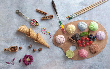 Ice cream food palette