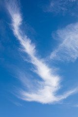 Naklejka na ściany i meble Blue sky with white clouds. Beautiful soft background.