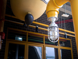 Loft style light bulbs glowing Warm light.