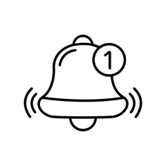 Bell for notifications and incoming messages. The bell with the number of messages received. Bell messages icon for computer website and mobile apps.