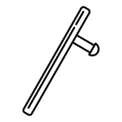 Police baton icon. Outline police baton vector icon for web design isolated on white background