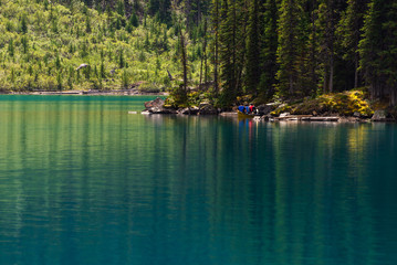 Obraz premium Moraine Lake nature scenery inside Banff National Park, Alberta, Canada