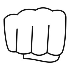Hand fist icon. Outline hand fist vector icon for web design isolated on white background