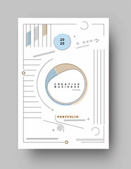Naklejka premium Flyer & Poster Cover Design in A4 Size Photo Template Illustration.