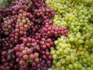 Green and red grape fruit. Healthy and natural food.