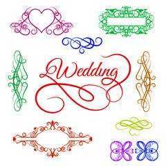 wedding calligraphic design elements and page decoration