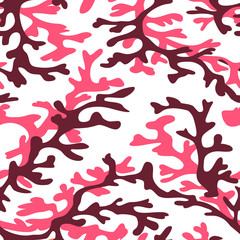 Biological shapes, coral seamless pattern. Abstract Vector Illustration