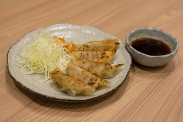 Gyoza dumplings, popular japanese food.