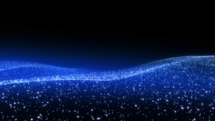 Obraz premium illumination Wave Neon particle glitter 3D illustration abstract background.