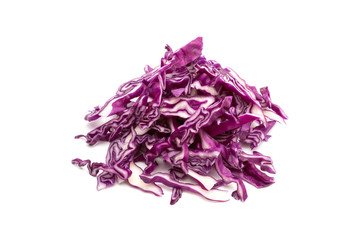 Purple slice cabbage isolated on white background.